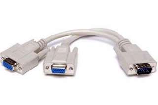 VGA Y Splitter Adapter Cable 1 In 2 Out  