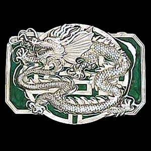  Oriental Dragon Pewter Belt Buckle 