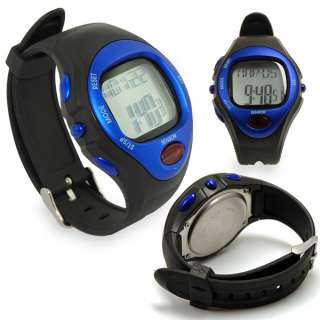 Pulse Heart Rate Watch Sports Gym Calorie Counter Blue  