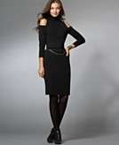    DKNYC Long Sleeve Cold Shoulder Turtleneck Dress customer 