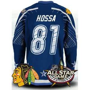   Blackhawks Authentic NHL Jerseys #81 Marian Hossa Hockey BLUE Jersey