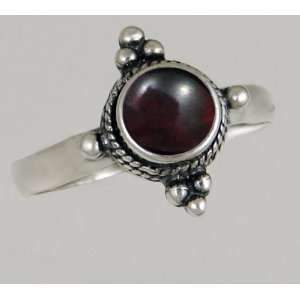   Sterling Silver Victorian Ring Featuring a Genunie Bloodstone Gemstone