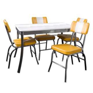 5pc Birmingham Retro Dining Set   Yellow.Opens in a new window