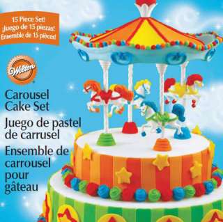 Wilton CAROUSEL CAKE TOPPER SET Carnival Birthday Party  
