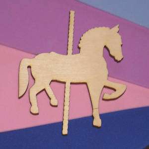 CAROUSEL HORSES Unfinished Wood Shapes Cut Outs CH5222  