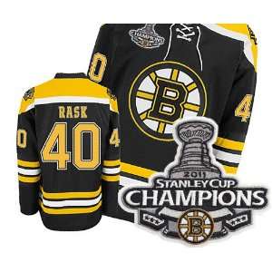 Boston Bruins Stanley CUP Champions Patch 40# Rask Black Boston Bruins 