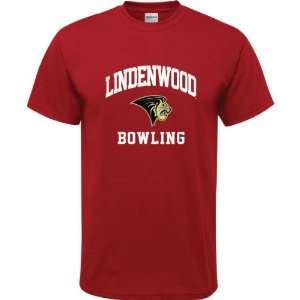   Lions Cardinal Red Youth Bowling Arch T Shirt