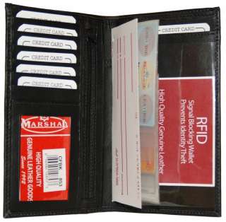 RFID Blocking Checkbook & ID Holder Wallet BLK #RFID853  