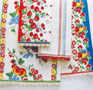 Moda Vintage Style Dish or Tea Towels   Berries Jubilee   4 towel set