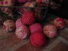 Primitive fabric Balls Red pink Prim Decor