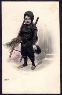 Child Chimney Sweep Boy & Ladder 1904 Art Postcard  