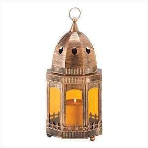  Copper/Amber Candle Lantern