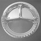 10 CLEAR Plastic DIVIDED Compartment Dinner Plate   Pa