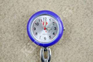 Round Nurse Watch Blue Clip On Mens Time Piece NEW  