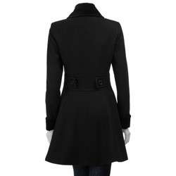 description betsey johnson wool blend coat black black velvet trim