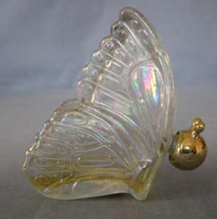 Avon Flying Butterfly Irridescent Glass Cologne Perfume Bottle  