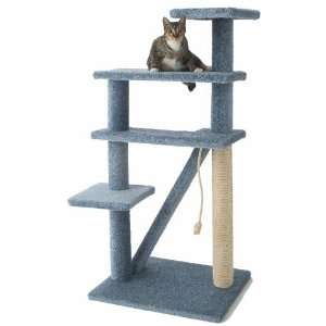 Ramp Climb Cat Tree with Dual Shelf  Color BLUE   DARK  Size SISAL 