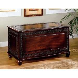  Ornate Cedar Chest in Rich Tobacco Finish