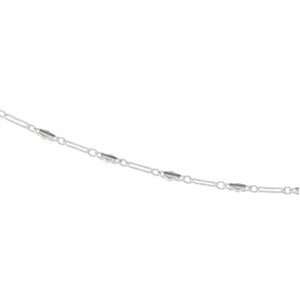   Gift Sterling Silver Bar Chain. 20 Inch Bar Chain In Sterling Silver