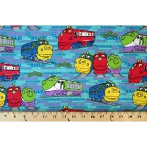 Cotton Chuggington® Ride the Rails Train Trains Kids Fabric Print By 