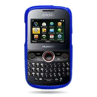   Faceplate Blue Carbon Fiber Case For Cricket Huawei Pillar M615 Phone