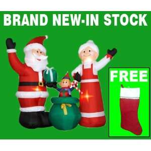   Santa & Mrs.Claus Outdoor Christmas Lawn Decoration With Free Stocking