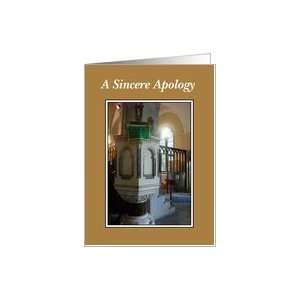  Apology   Sunrays And Church Pulpit, Brown Frame Card 