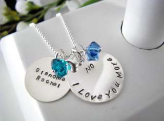   Hand Stamped Love Girls Mom Promise I Love You Hope Necklace  