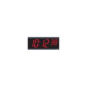   928MHz Black Wireless Digital Clock (electric   24V), Red LED 12 Lead