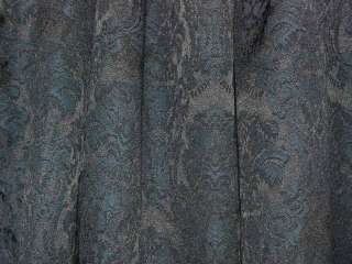 Black Navy French Damask Upholstery Fabric  