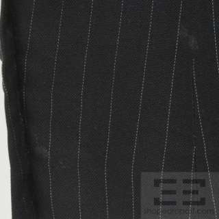 Gucci 2pc Black & Grey Silk Pinstriped Jacket & Pants Suit Size 44 