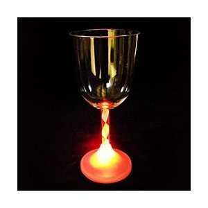  Light up Wine Glass, Spiral Stem, 8 Multi Color Settings 