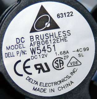   fan dp n w5451 delta electronics model afb0612ehe 12v dc brushless