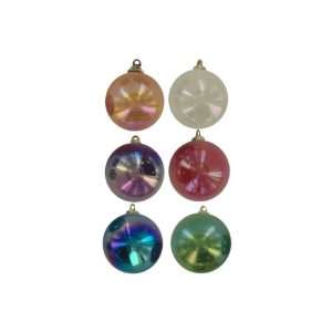  New   6pc christmas colored ornaments   Case of 72 by bulk 