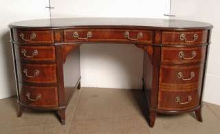 ENGLISH SHERATON REGENCY MAHOGANY KIDNEY DESK  DESKS  