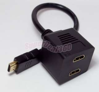 HDMI SPLITTER 2 PORT CABLE ADAPTER FOR PC HD TV 1080P  
