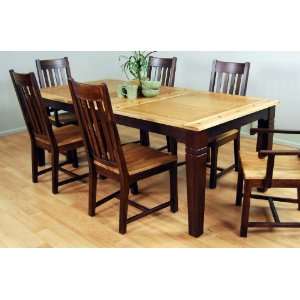  A America Country Hickory Solid Wood Two Tone Dining Table 