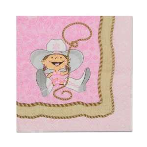  Cowgirl   Beverage Napkins   16 Qty/Pack   Birthday Party Supplies 