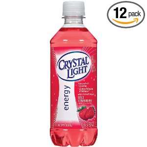 Crystal Light Energy, Wild Strawberry, 16 Ounce Bottles (Pack of 12 