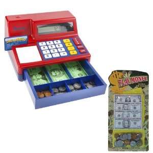   Calculator Cash Register with Additional Play Money 120 Piece Set