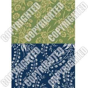  Nunn Design Transfer Sheet Green/Navy Florals For 