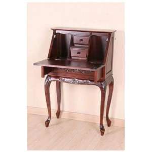  Lauren & Co Carved Small Secretary Desk Wfold Out Front 