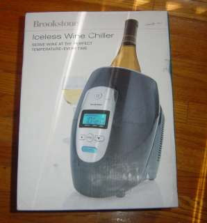 Brookstone Electronic Iceless Wine Chiller Cooler in Box  
