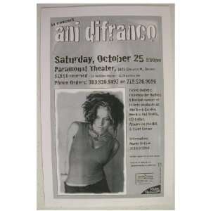 Ani Difranco Handbill Poster Sexy Chest Shot In Concert At The 