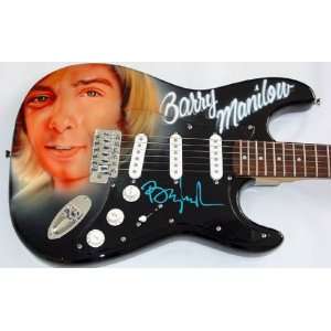 Barry Manilow Autographed Signed Airbrush Guitar & Proof