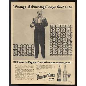  1955 Bert Lahr Virginia Dare Wine Print Ad (9895)