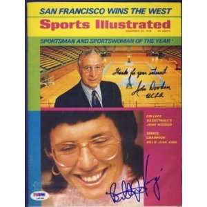 John Wooden, B.J King Signed Sports Illustrated PSA/DNA   Autographed 