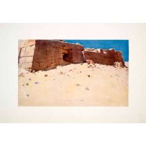  1906 Color Print Mastaba Tomb Pyramid Khafre Giza Egypt 