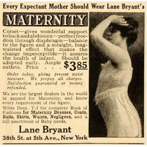  1917 Vintage Ad Lane Bryant Maternity Corset Pregnancy 