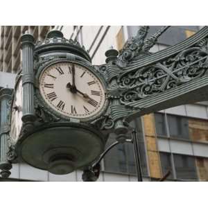 The Marshall Field Clock on the Corner of State and Randolf Streets 